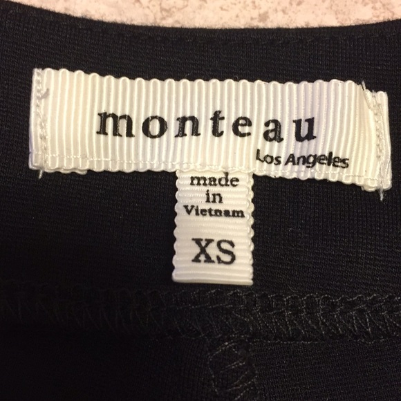 MONTEAU LA BLACK SIDE ZIPPER BLACK DRESS SHORTS - Picture 2 of 5